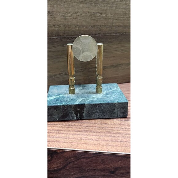Vintage Brass Plated Timer with Marble base Sand Timer Paperweight - Picture 5 of 12